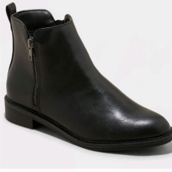 🆕👢Universal Thread Brenna Double Zip Ankle Boots - Black, Sz 8 - Picture 1 of 11